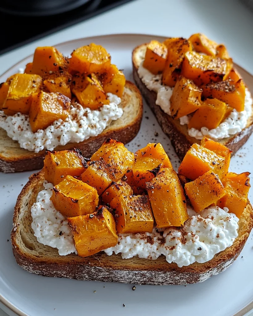 Spiced Sweet Potato and Cottage Cheese Toast